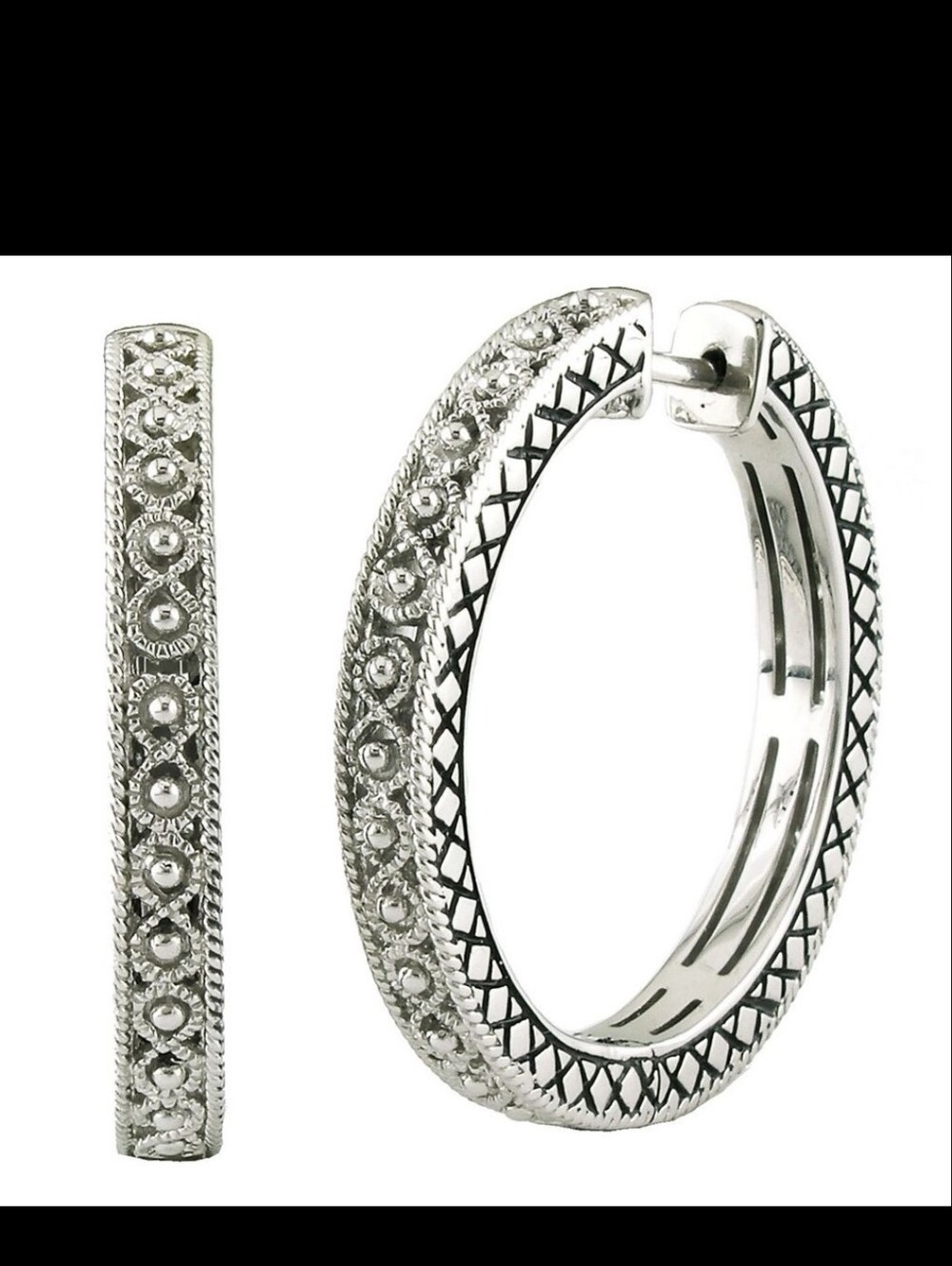 Andrea Candela - Pasión de Plata, Discontinued filigree silver hoop earrings